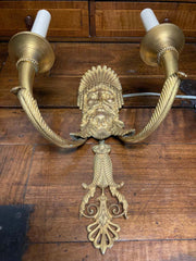 Pair 19th Century French Neoclassical Gilt Bronze Wall Sconces