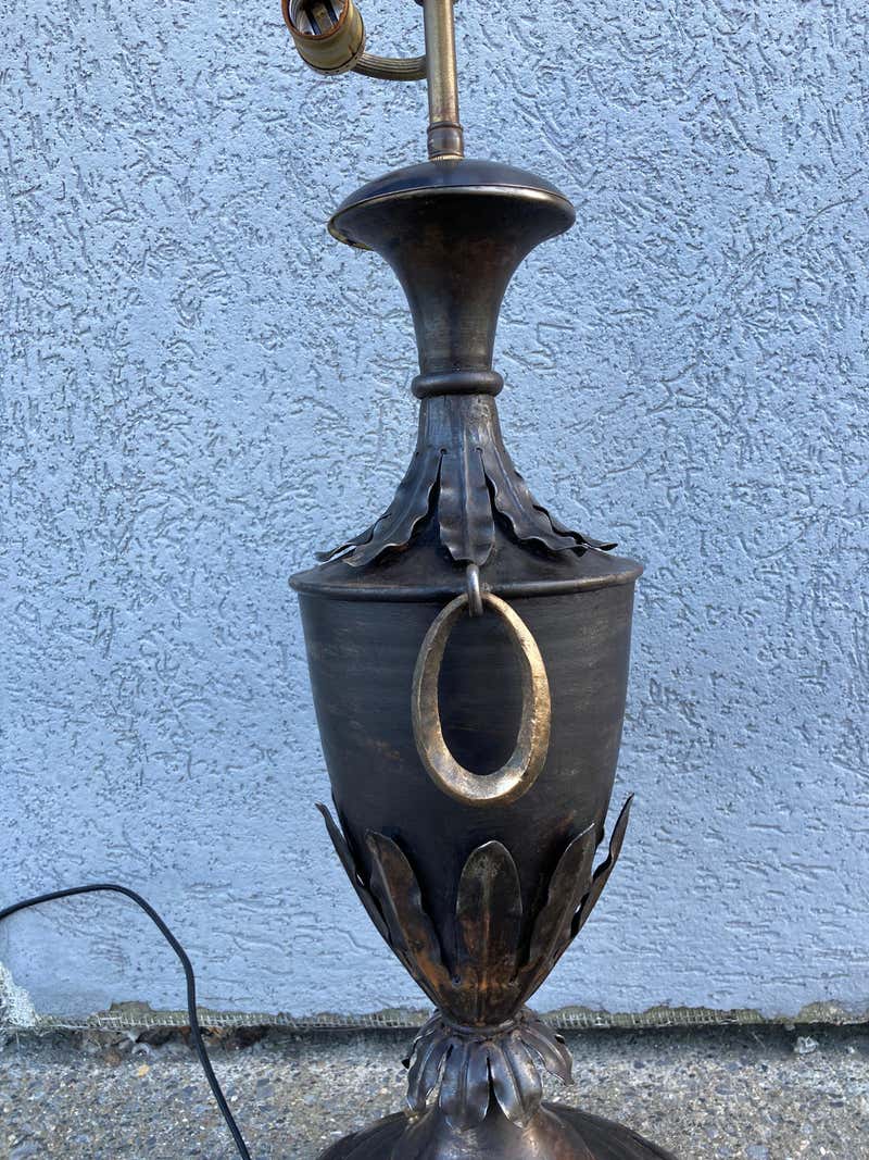 19th Century French Neoclassical Style Urn Form Steel Lamp