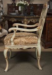 Pair of Italian Painted and Gilt Armchairs