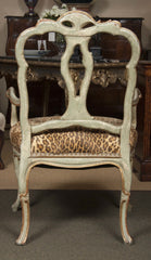 Pair of Italian Painted and Gilt Armchairs