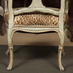 Pair of Italian Painted and Gilt Armchairs