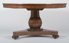 William IV Burr Ash & Brown Oak Center Table