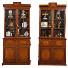 Rare Near Pair of Regency Bookcases