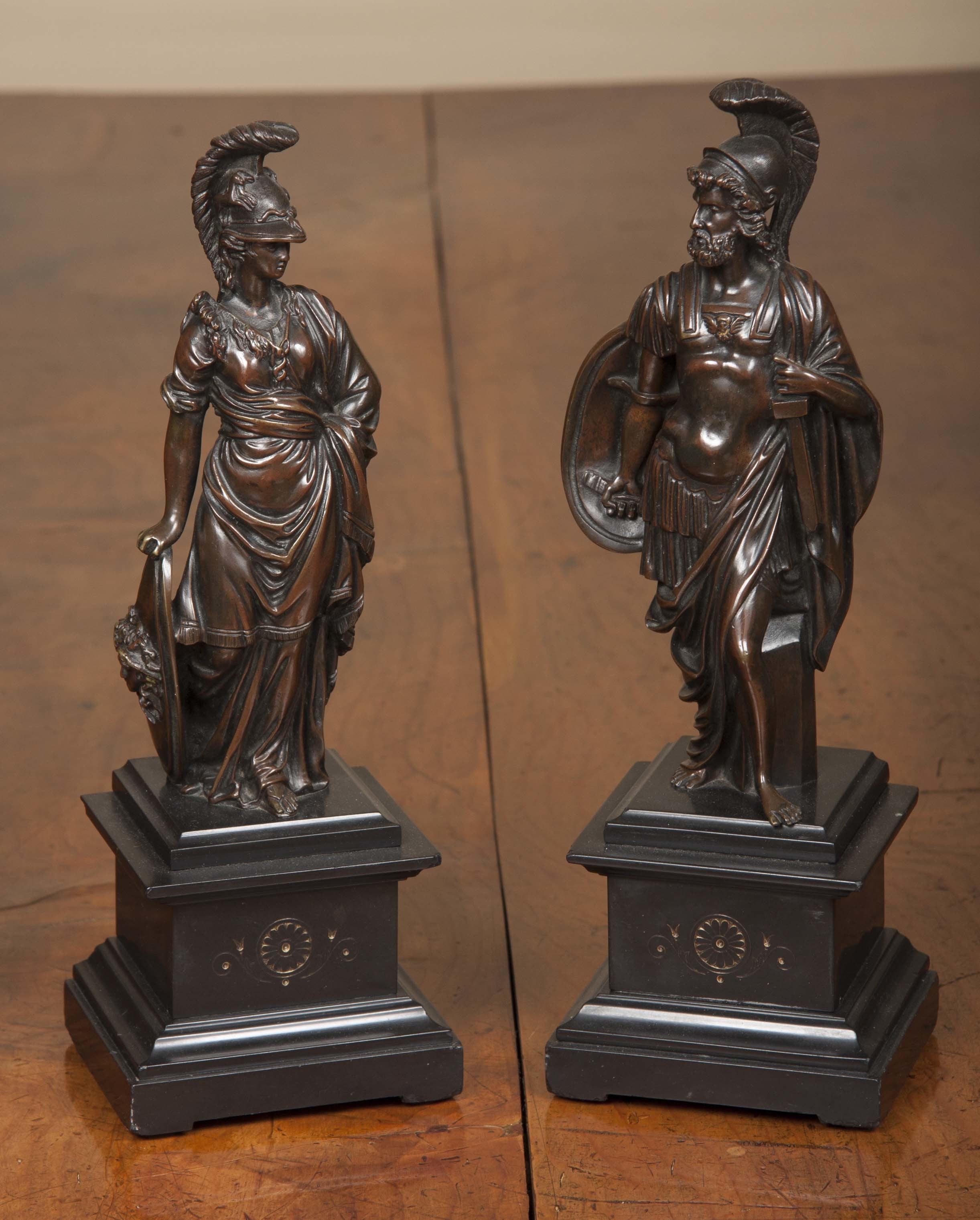 Pair of Italian Bronze Figures of Mars & Minerva by Bartoli