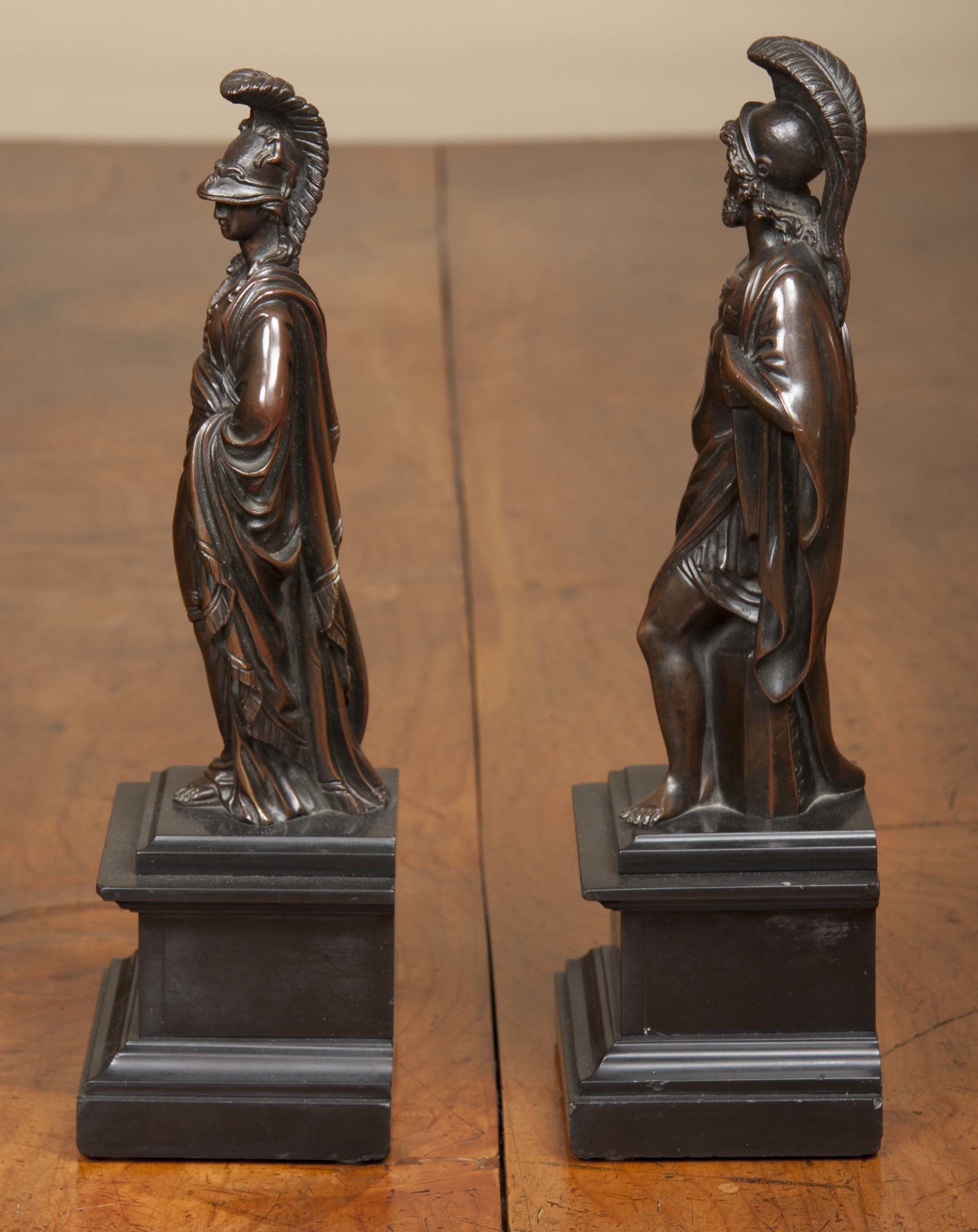 Pair of Italian Bronze Figures of Mars & Minerva by Bartoli