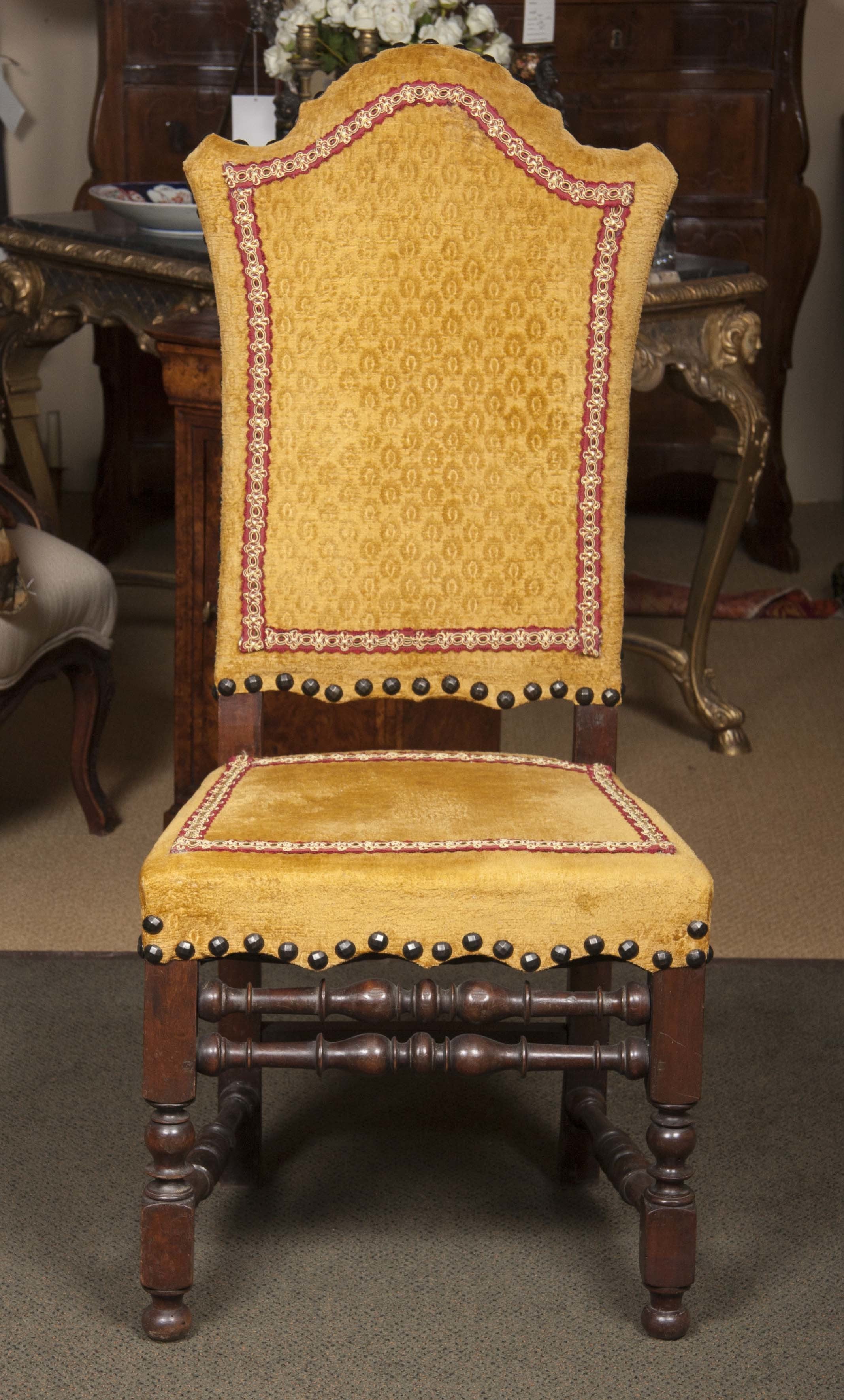 Pair of 17th Century Style Italian Side Chairs