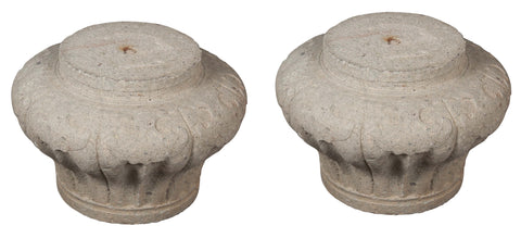 Pair of 19th Century Cast Stone Column Bases