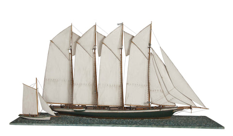 Waterline Model of a 4 Masted Schooner