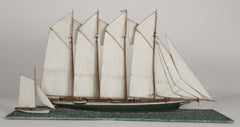 Waterline Model of a 4 Masted Schooner