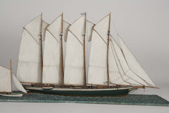 Waterline Model of a 4 Masted Schooner