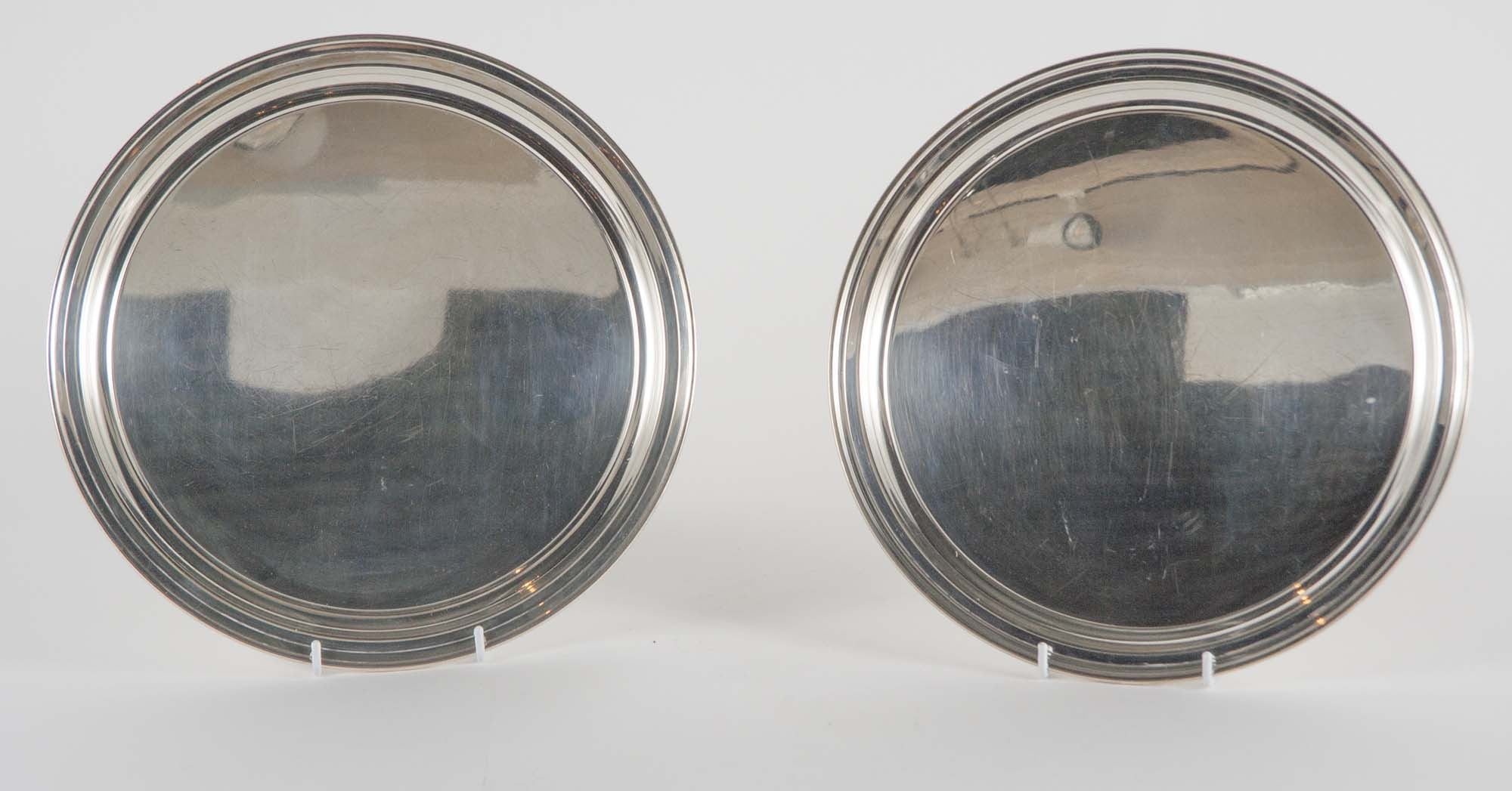 Pair Tiffany and Co Sterling Serving Plates