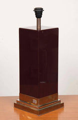 Pair of Purple Lacquered Lamps by Jean Claude Mahey