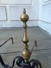 Pair Italian Baroque Andirons
