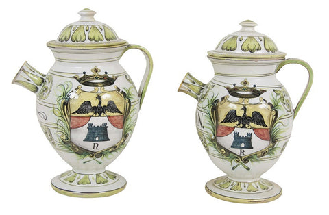 Pair of Majolica Apothecary Jars