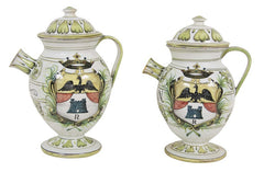 Pair of Majolica Apothecary Jars