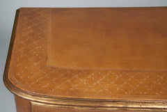 Pair of French Regence Style Leather Commodes