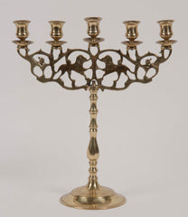 Pair of Five Light Brass Candlesticks