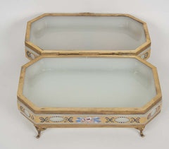 French Opaline Glass Painted Box