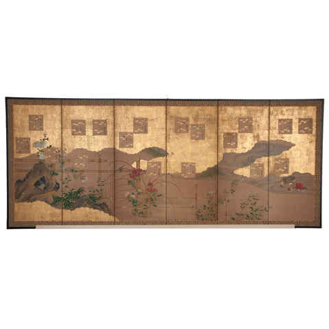 Beautiful Japanese Six-Panel Screen