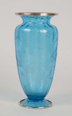 Steuben Blue Cut Crystal Vase