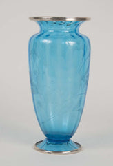 Steuben Blue Cut Crystal Vase