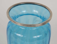 Steuben Blue Cut Crystal Vase