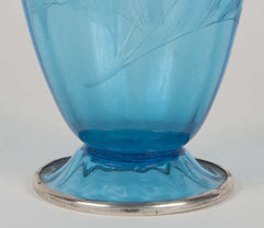 Steuben Blue Cut Crystal Vase