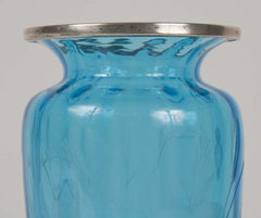 Steuben Blue Cut Crystal Vase