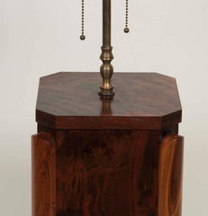 Large Craftsman Burled Mahogany Table Lamp