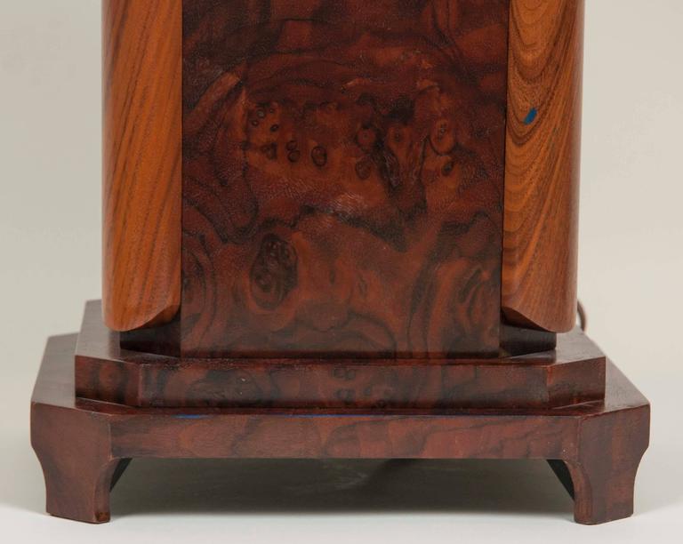 Large Craftsman Burled Mahogany Table Dash Avery & – Lamp Collections