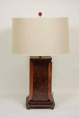 Large Craftsman Burled Mahogany Table Lamp