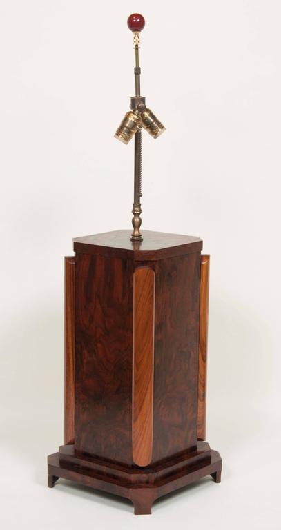 Large Craftsman Burled Mahogany Table Lamp