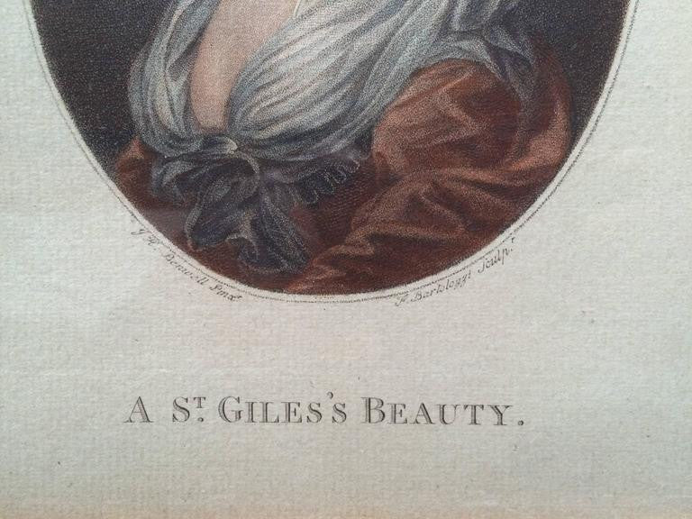 18th Century Color Engraving, "A St. Giles's Beauty"