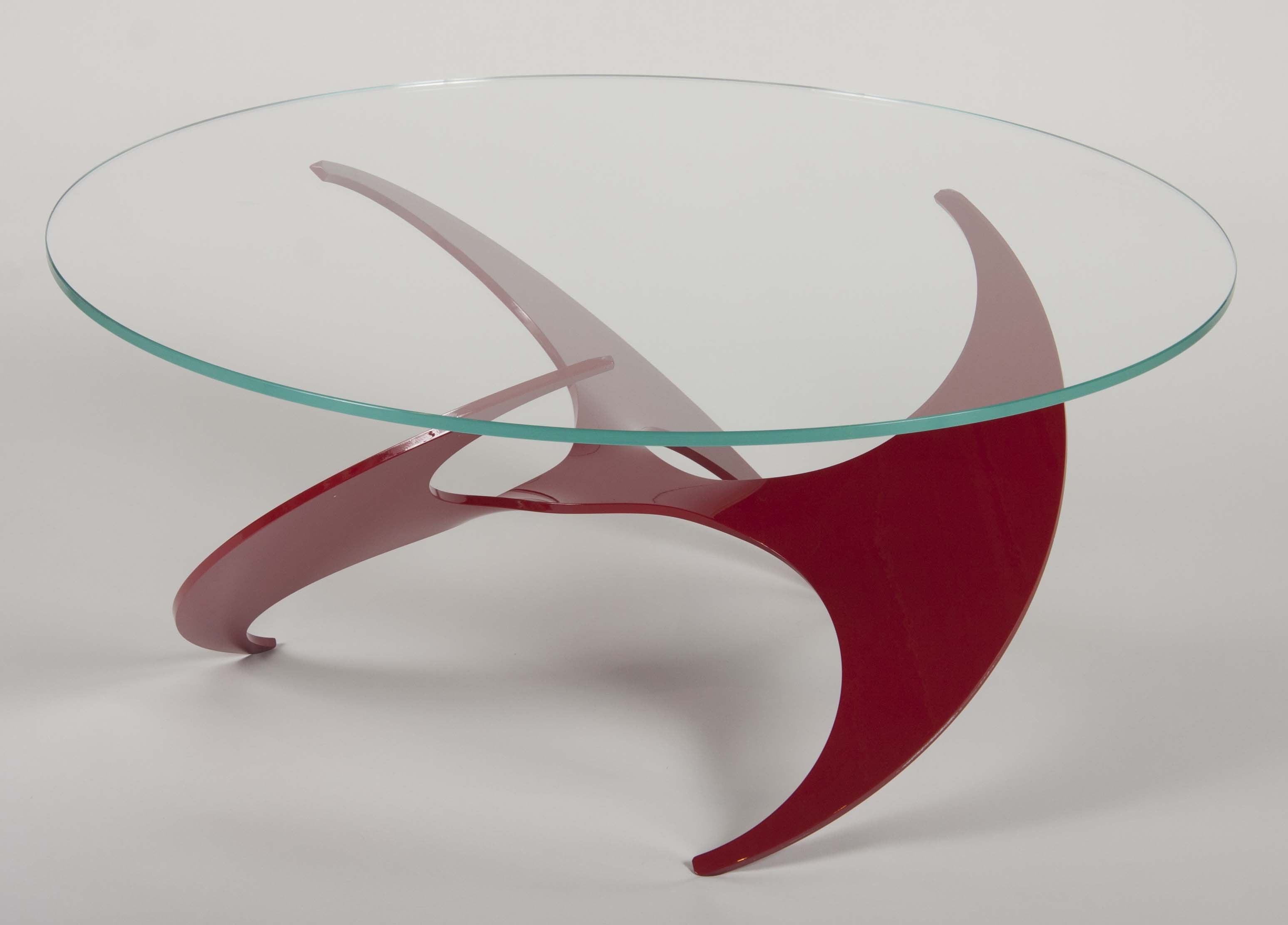 Knut Hesterburg "Propeller" Coffee Table of Cherry Enamel over Anodized Aluminum