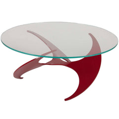 Knut Hesterburg "Propeller" Coffee Table of Cherry Enamel over Anodized Aluminum