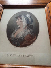 18th Century Color Engraving, "A St. Giles's Beauty"