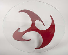 Knut Hesterburg "Propeller" Coffee Table of Cherry Enamel over Anodized Aluminum