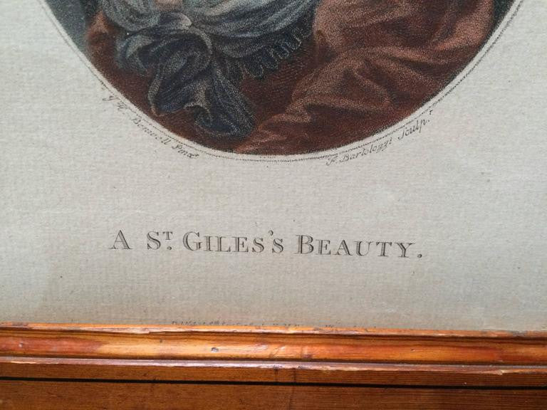 18th Century Color Engraving, "A St. Giles's Beauty"