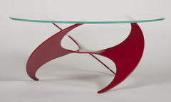 Knut Hesterburg "Propeller" Coffee Table of Cherry Enamel over Anodized Aluminum