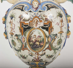 Majolica Vase Mounted as a Lamp