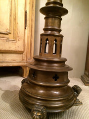 Gothic Revival Bronze Floor Lamp