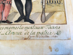 18th Century French or Swiss Military Watercolor, Signed and Dated