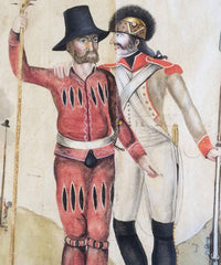 18th Century French or Swiss Military Watercolor, Signed and Dated