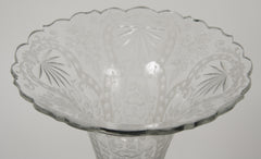 19th Century Repousse & Openwork Cut and Etched Crystal Vase