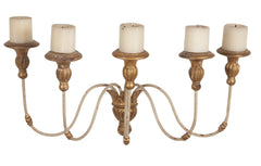 A Pair of Iron & Gilt Wood Sconces