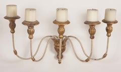 A Pair of Iron & Gilt Wood Sconces