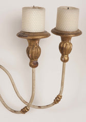 A Pair of Iron & Gilt Wood Sconces