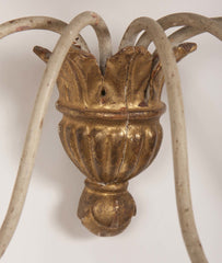 A Pair of Iron & Gilt Wood Sconces