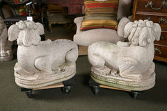 Carved Stone Foo Dogs