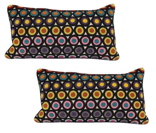 Pair of Vintage Penny Rug Wool Pillows  -    Also Priced Individually